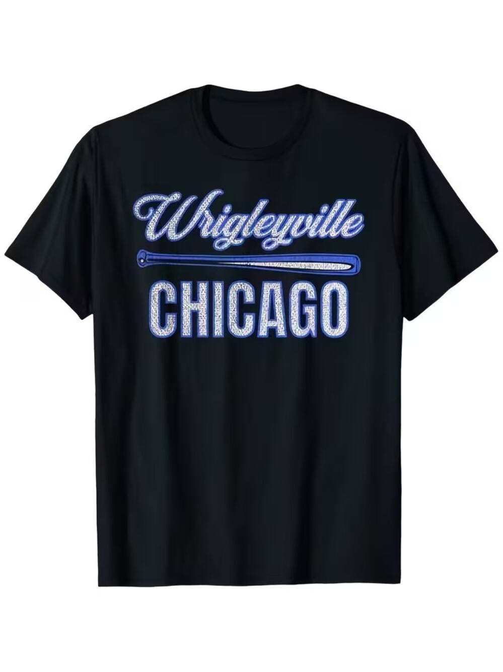 Chicago Wrigleyville T Shirt 3X Retro MLB Black 3XL Men's Cubs Tee New Wrigley